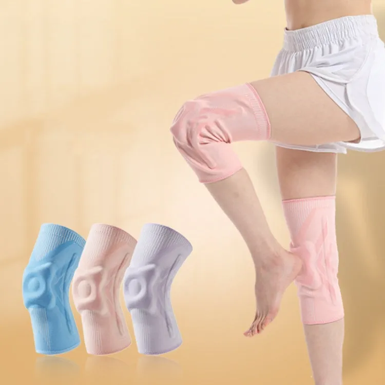 1pair Sports Knee Brace Meniscus Injury Silicone Knee Joint Protective Cover, Size: XL(Light Blue)