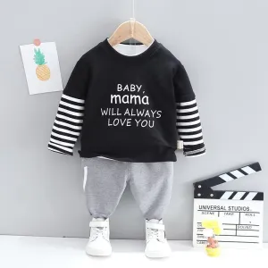 2-piece Letter Pattern T-shirt & Pants for Toddler Boy Children's Clothing