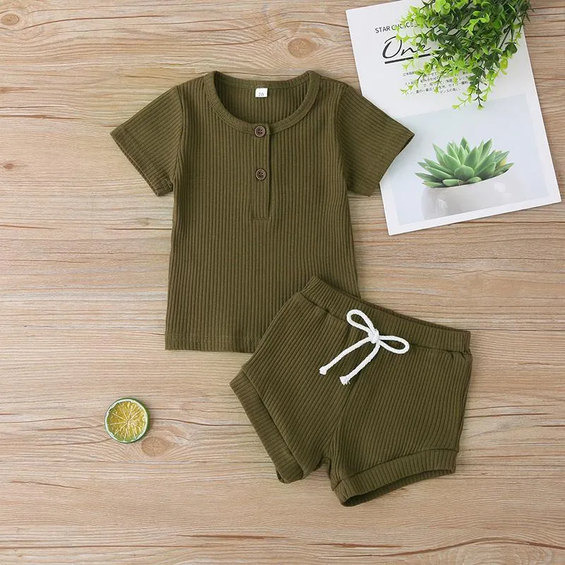 2-piece Solid T-shirt & Shorts for Baby