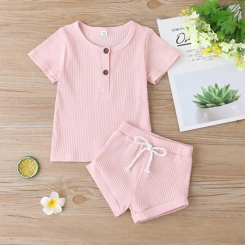 2-piece Solid T-shirt & Shorts for Baby