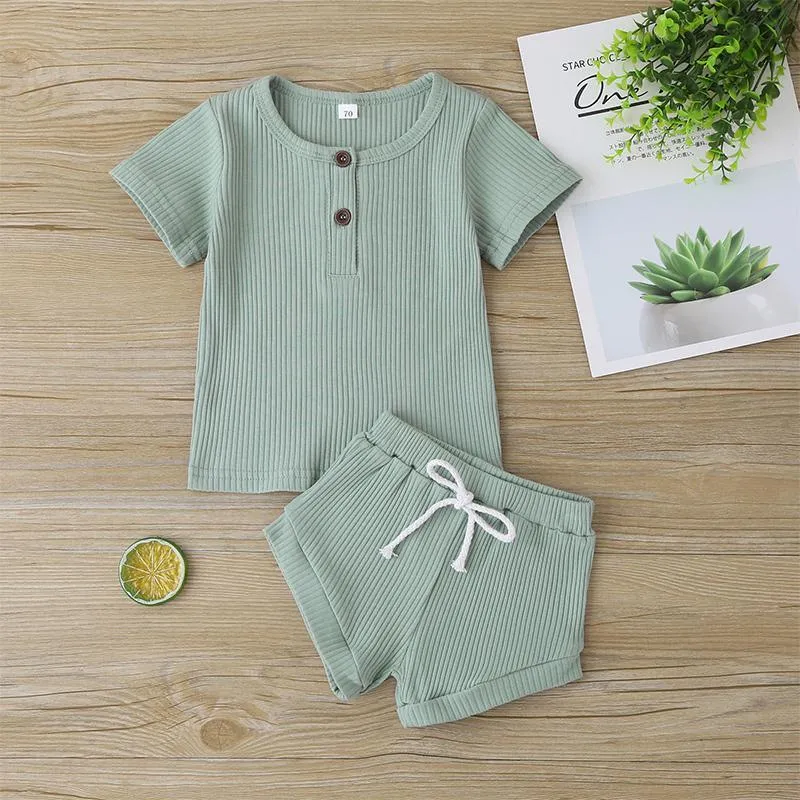 2-piece Solid T-shirt & Shorts for Baby