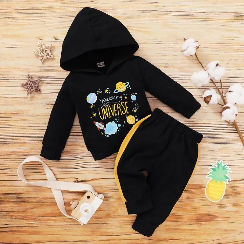 2-piece Universe Pattern Hoodie and Pants Set Wholesale children's clothing