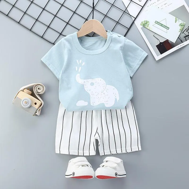 2pcs Cute Prints T-shirt and Pants No Shoes