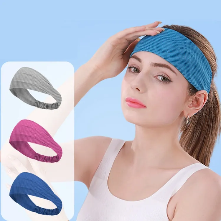 3 PCS Cold Feeling Sports Hairband Fitness Sweat-absorbing Belt(624 Hemp Gray)