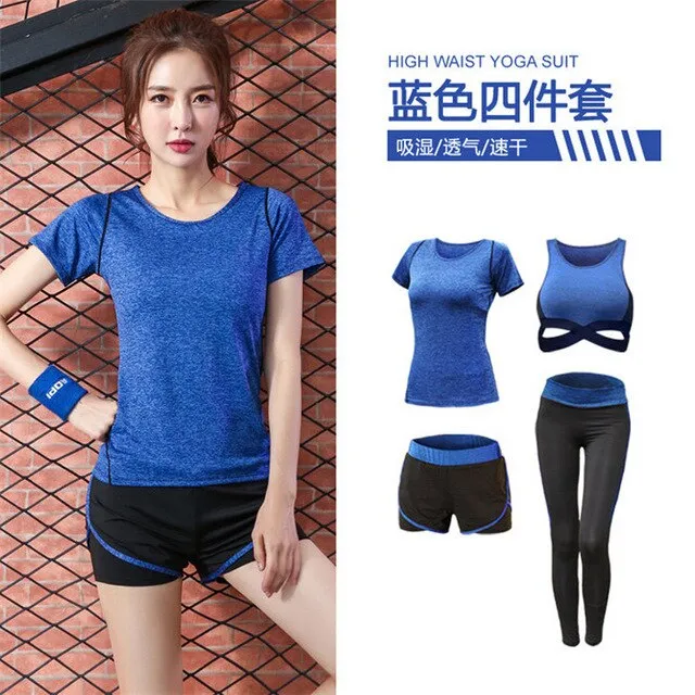 5 pieces sets coat t shirt bra shorts leggings women yoga clothing quick dry outdoor sports running fitness gym ropa deportiva