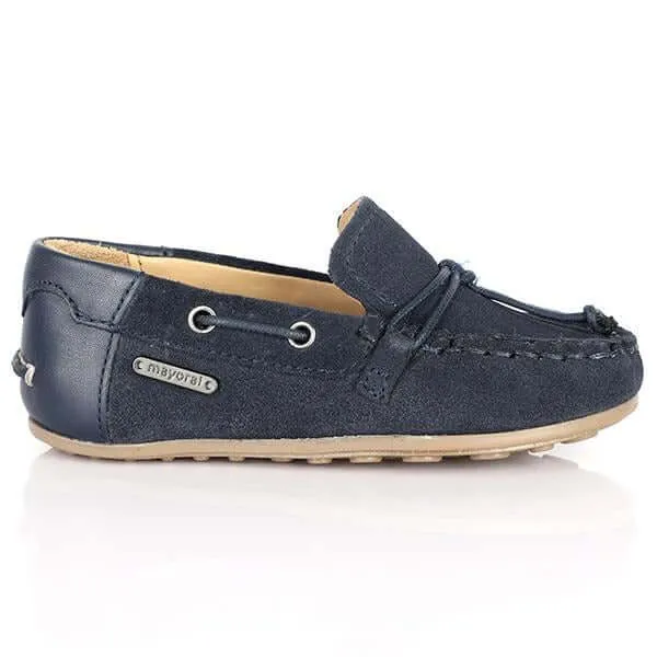 BABY BOYS LEATHER MOCCASINS - NAVY BLUE