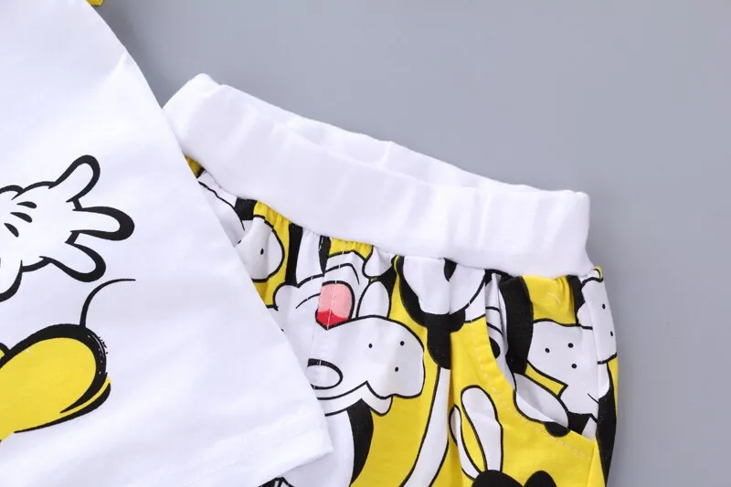 Baby Cartoon T-shirt Pants 2Pcs/Set Summer Kids Sport Clothes Toddler Tracksuit Fashion Children Boys Girls Cotton Clothing Sets