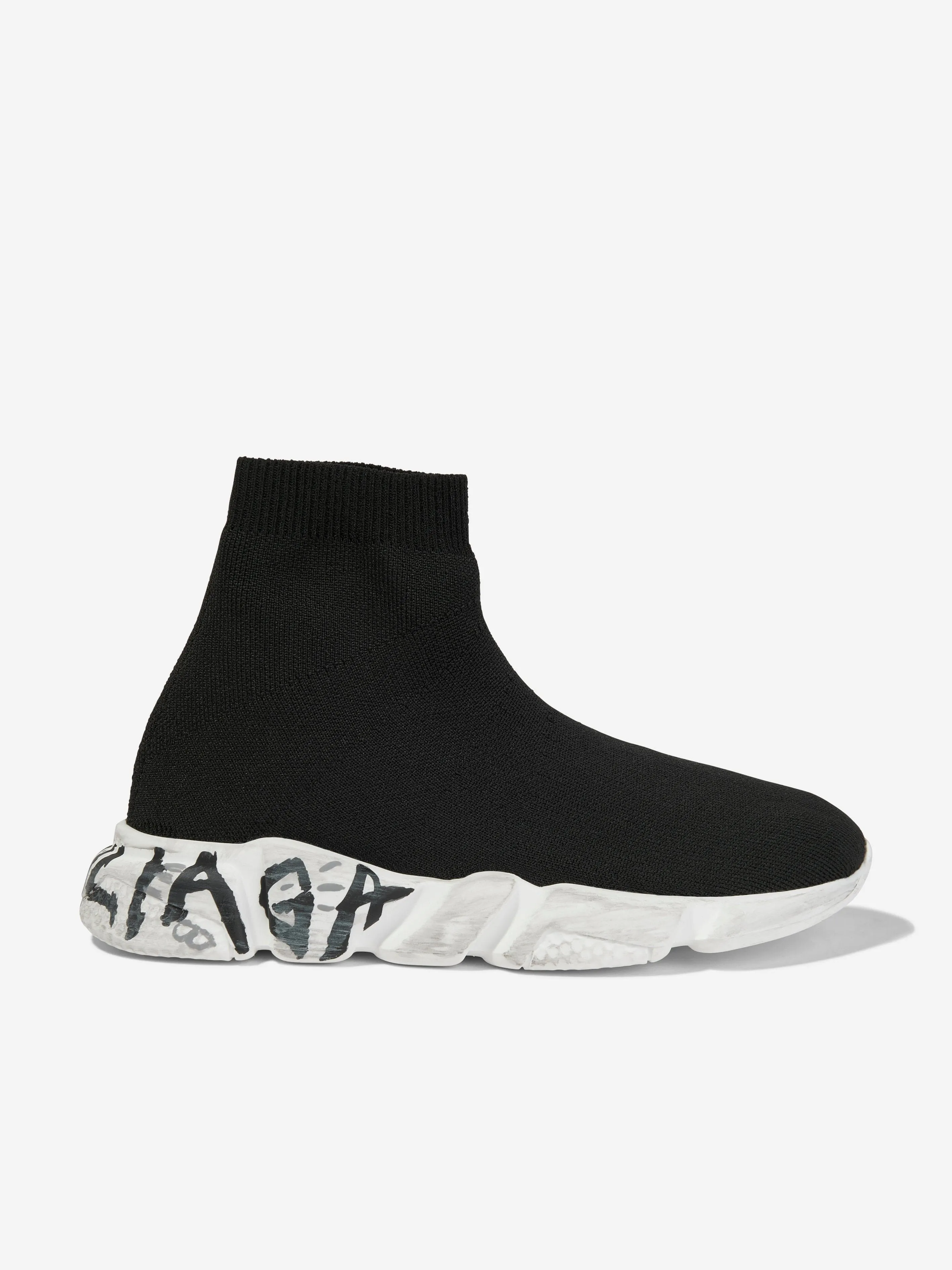 Balenciaga Kids Graffiti Sole Speed Trainers in Black