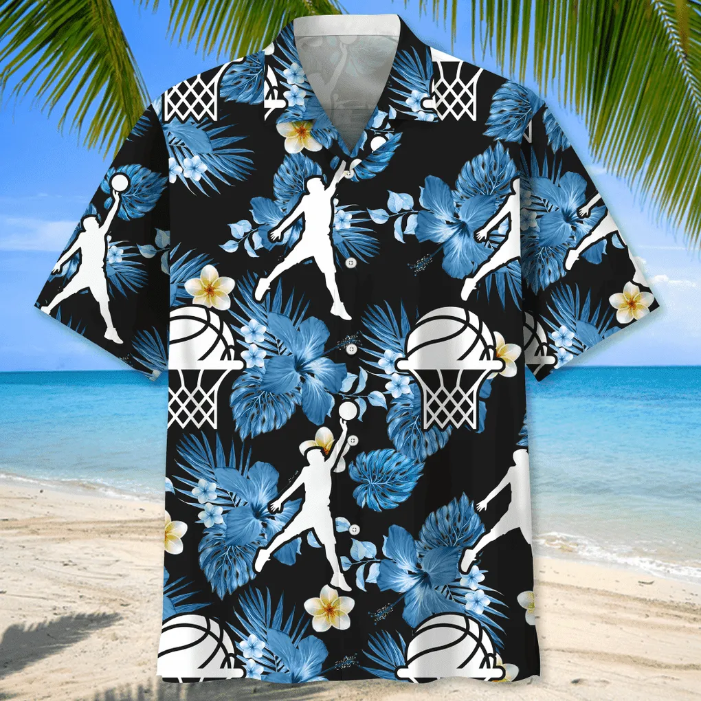 Basketball Nature Hawaiian Shirt, Idea Gift for Basketball Player, Hawaiian Shirt for Men