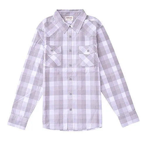 Big Boy Long Sleeve Gray Plaid Shirt