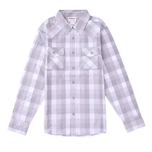 Big Boy Long Sleeve Gray Plaid Shirt