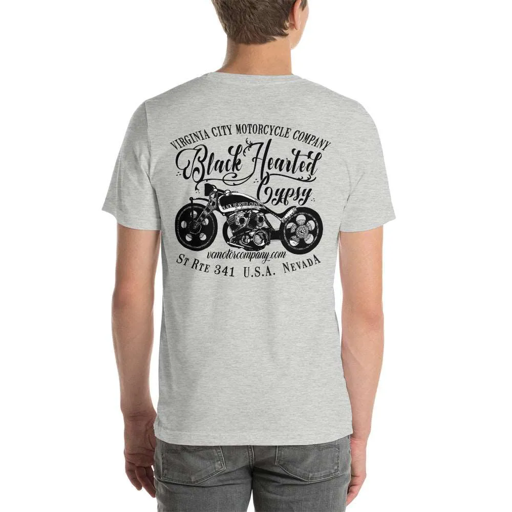 Black Hearted Gypsy Bike - Men's Motorcycle T-Shirt