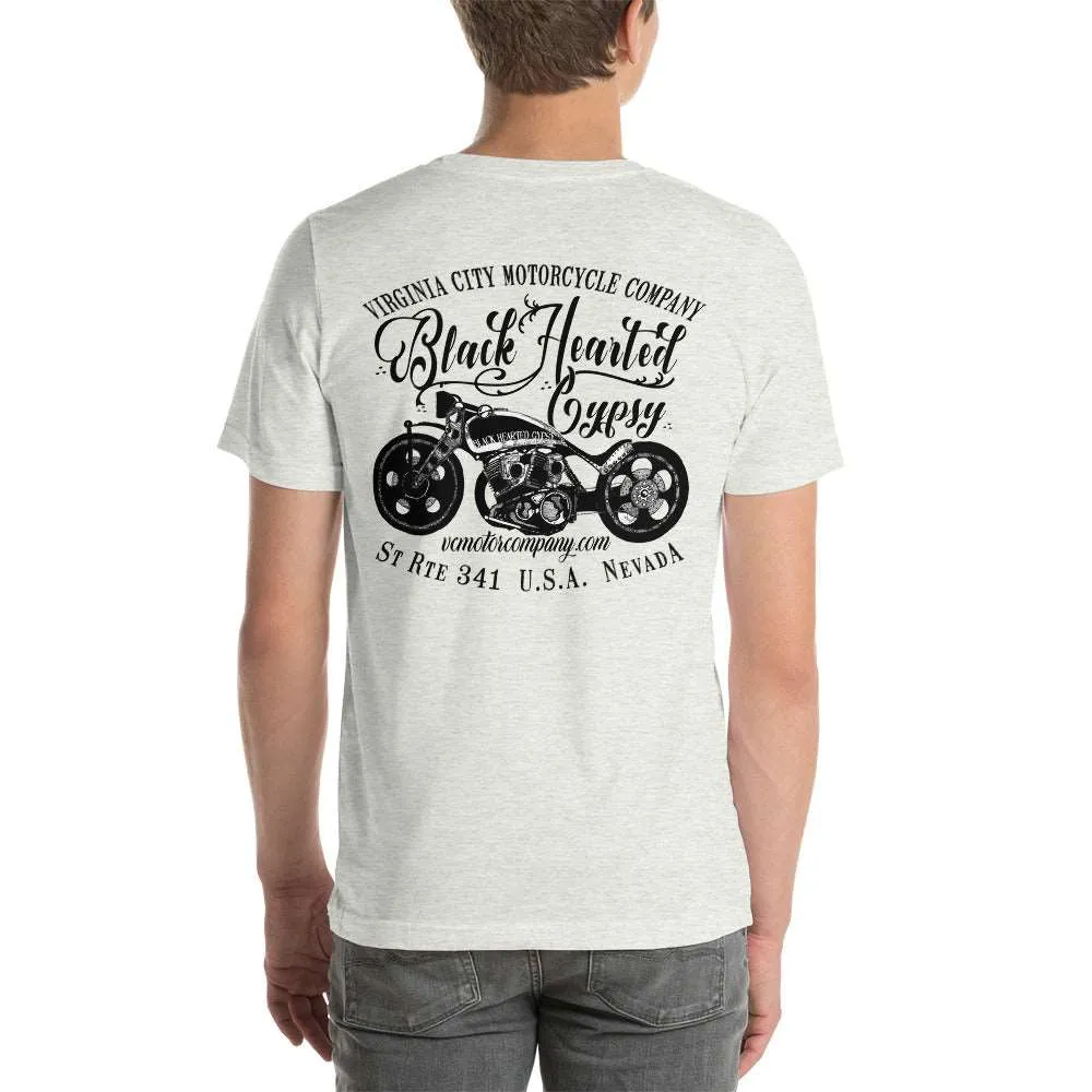 Black Hearted Gypsy Bike - Men's Motorcycle T-Shirt