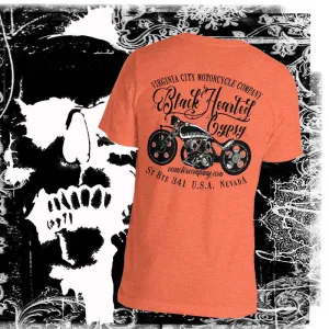 Black Hearted Gypsy Bike - Men's Motorcycle T-Shirt