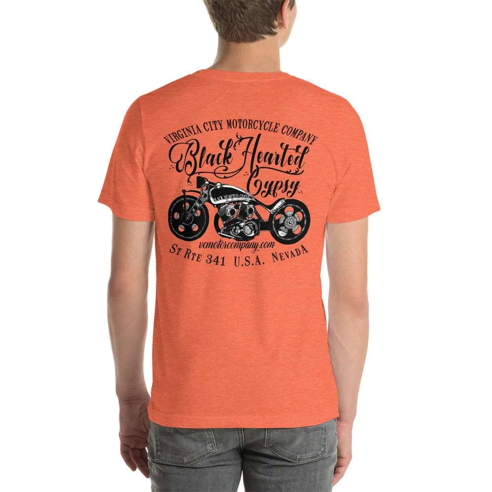 Black Hearted Gypsy Bike - Men's Motorcycle T-Shirt