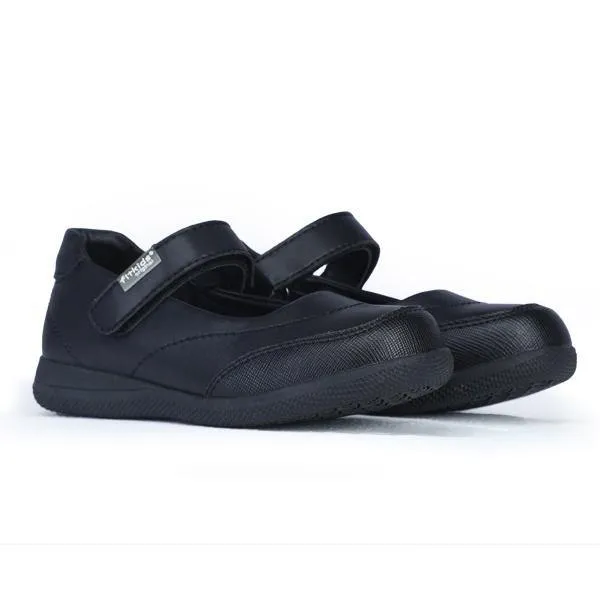 BLACK VELCRO GIRLS SCHOOL SHOE