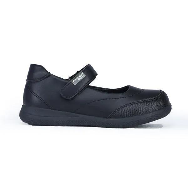 BLACK VELCRO GIRLS SCHOOL SHOE