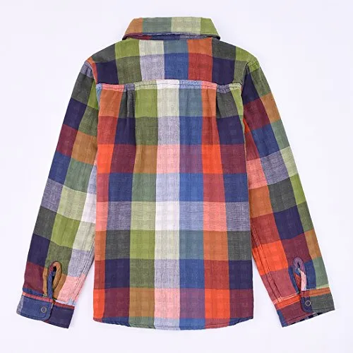 Boy Long Sleeve Plaid Shirts