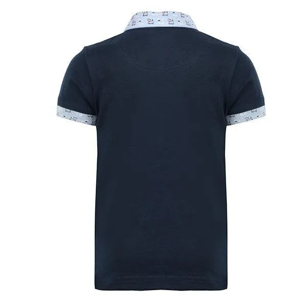 BOYS NAVY BLUE PIQUE POLO