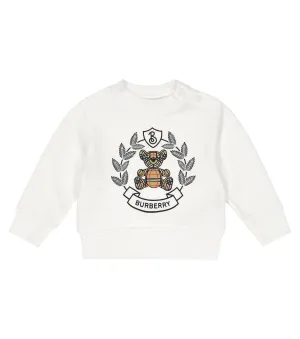 Burberry Kids baby thomas bear cotton sweater, white