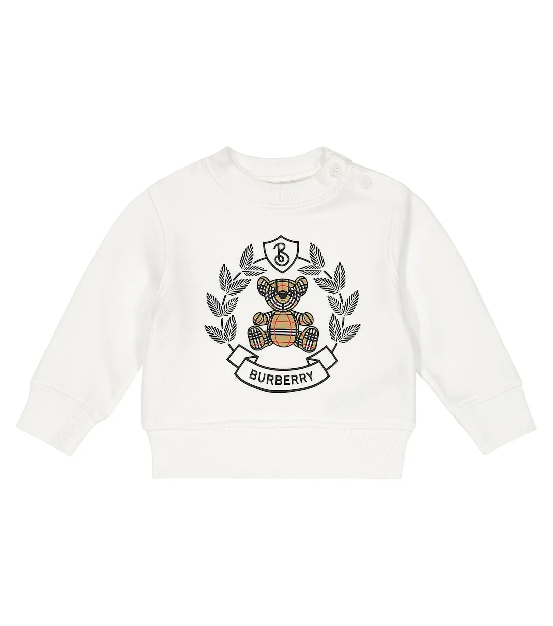 Burberry Kids baby thomas bear cotton sweater, white