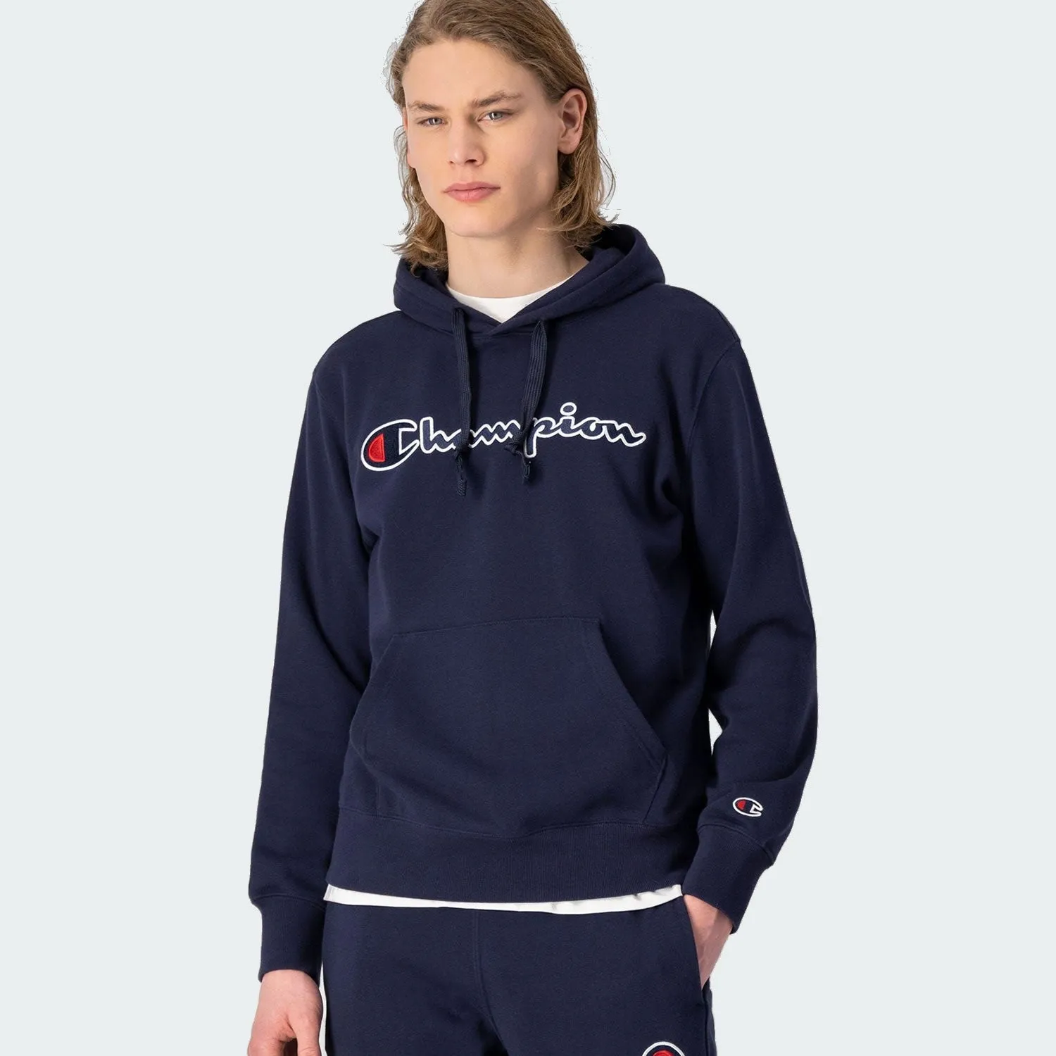 Champion Men's Script Logo Fleece Hoodie 217060 BS538