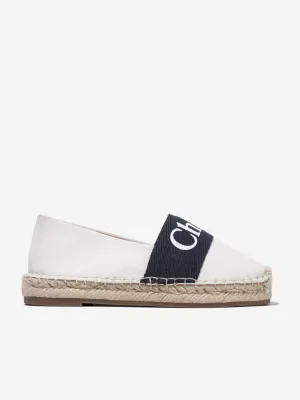 Chloé Girls Logo Espadrilles in Ivory