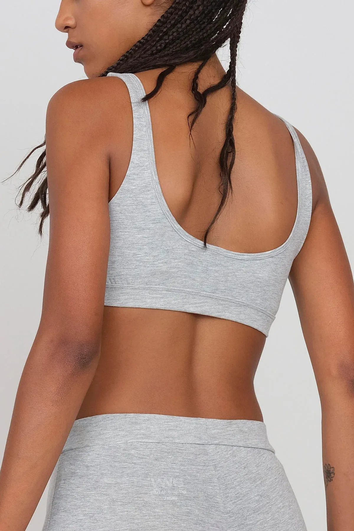 Cropped Sports Top Grey