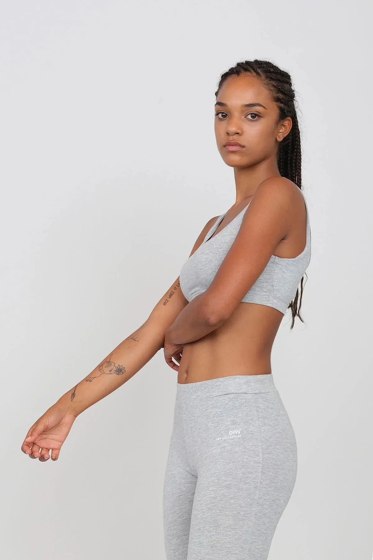 Cropped Sports Top Grey