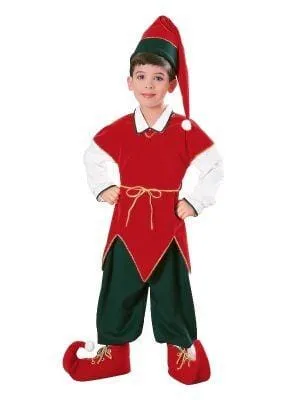 Deluxe Velvet Elf Children's Christmas Costume