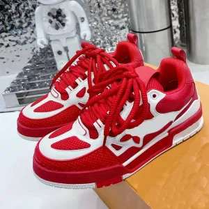 Dress Shoes Thick soled Casual shoes women platform Travel leather lace-up sneaker cowhide fashion lady Letters Flat designer Running Trainers men gym sneakers 0702