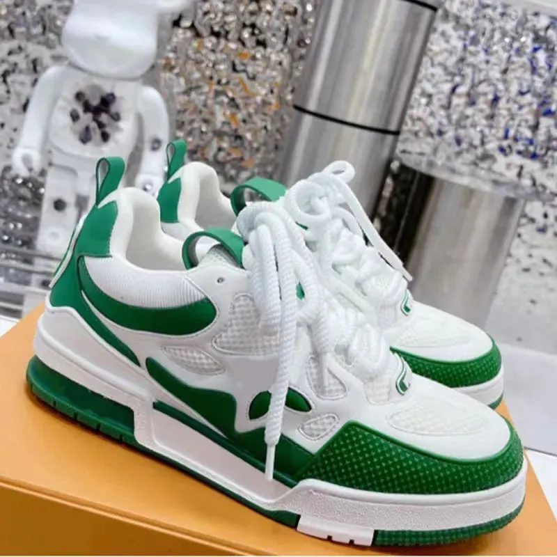 Dress Shoes Thick soled Casual shoes women platform Travel leather lace-up sneaker cowhide fashion lady Letters Flat designer Running Trainers men gym sneakers 0702