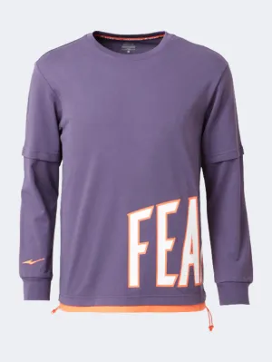 Erke Crew Neck Men Basketball Long Sleeve Dark Purple