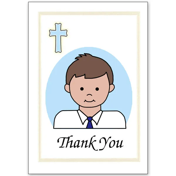 First Communion Thank You Note Cards - Boy