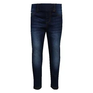 GIRLS DENIM BLUE BASIC TROUSERS