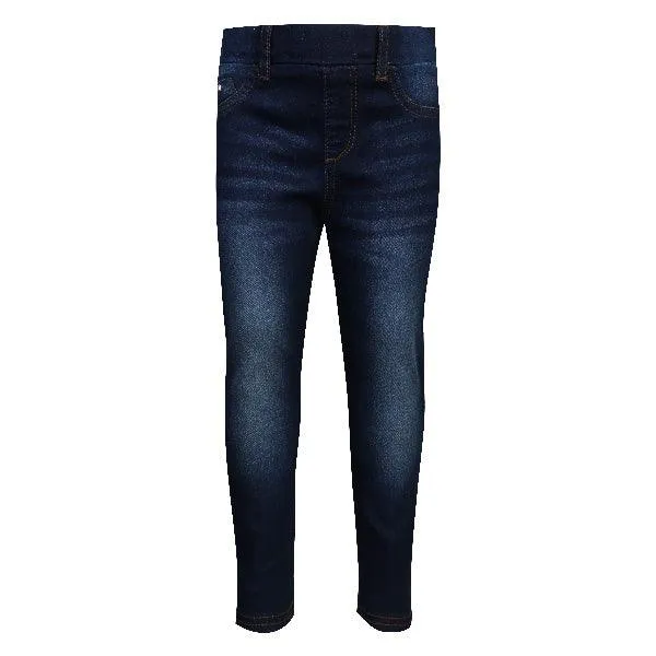 GIRLS DENIM BLUE BASIC TROUSERS