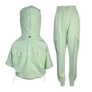 GREEN LONG SLEEVE GIRLS HOODIE SET