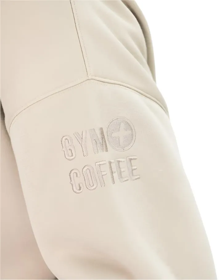 Gym Coffee Unisex Sweatshirt Snap Collar Sierra Rich Taupe