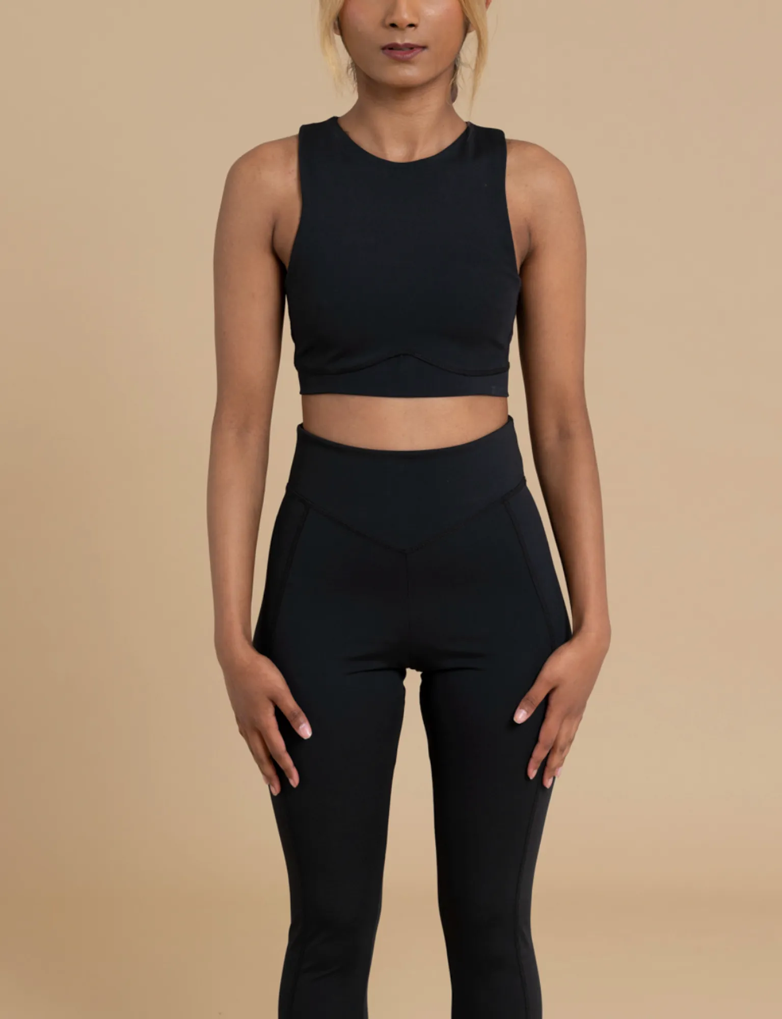 HAZEL cropped vest top black