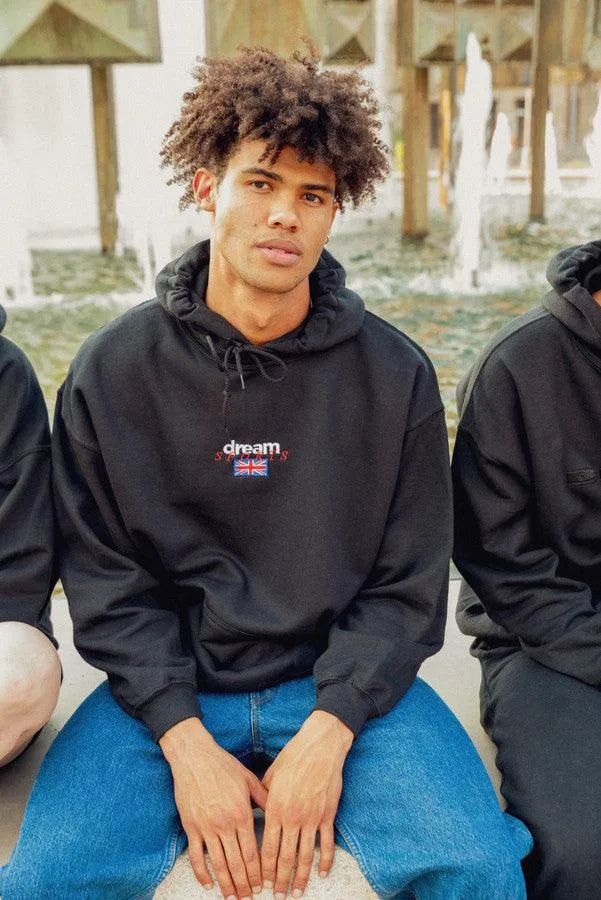 Hoodie in black with Dream Sports Logo Embroidery