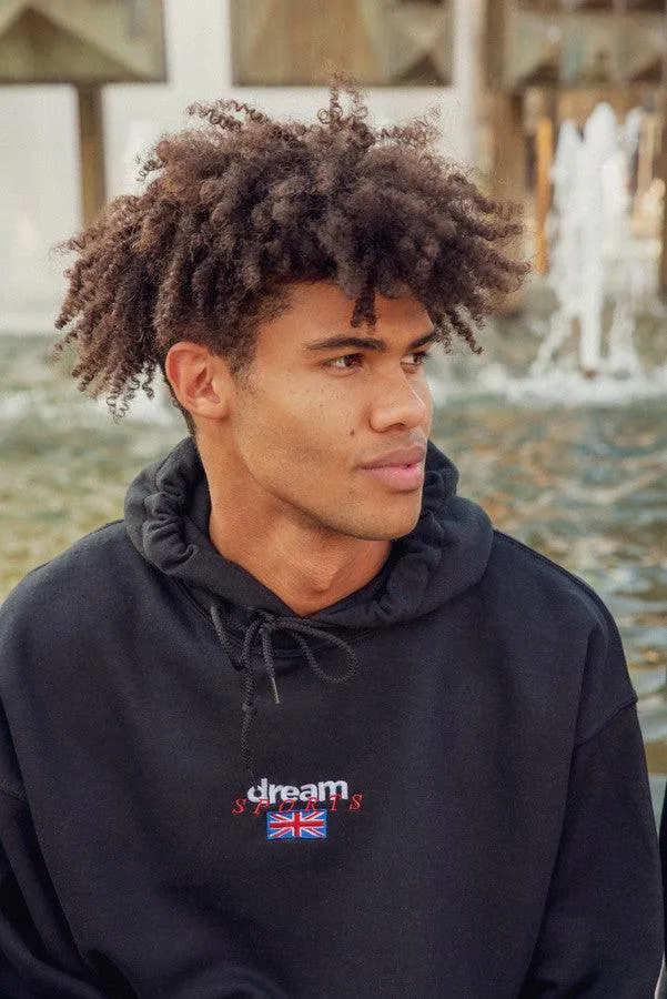 Hoodie in black with Dream Sports Logo Embroidery