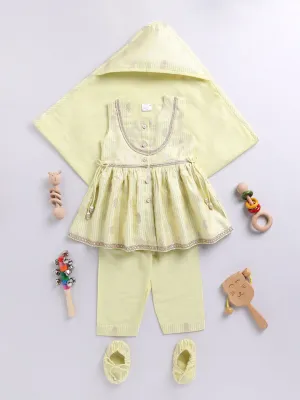 Jashvi Girls' Mint Green Ethnic Combo Set