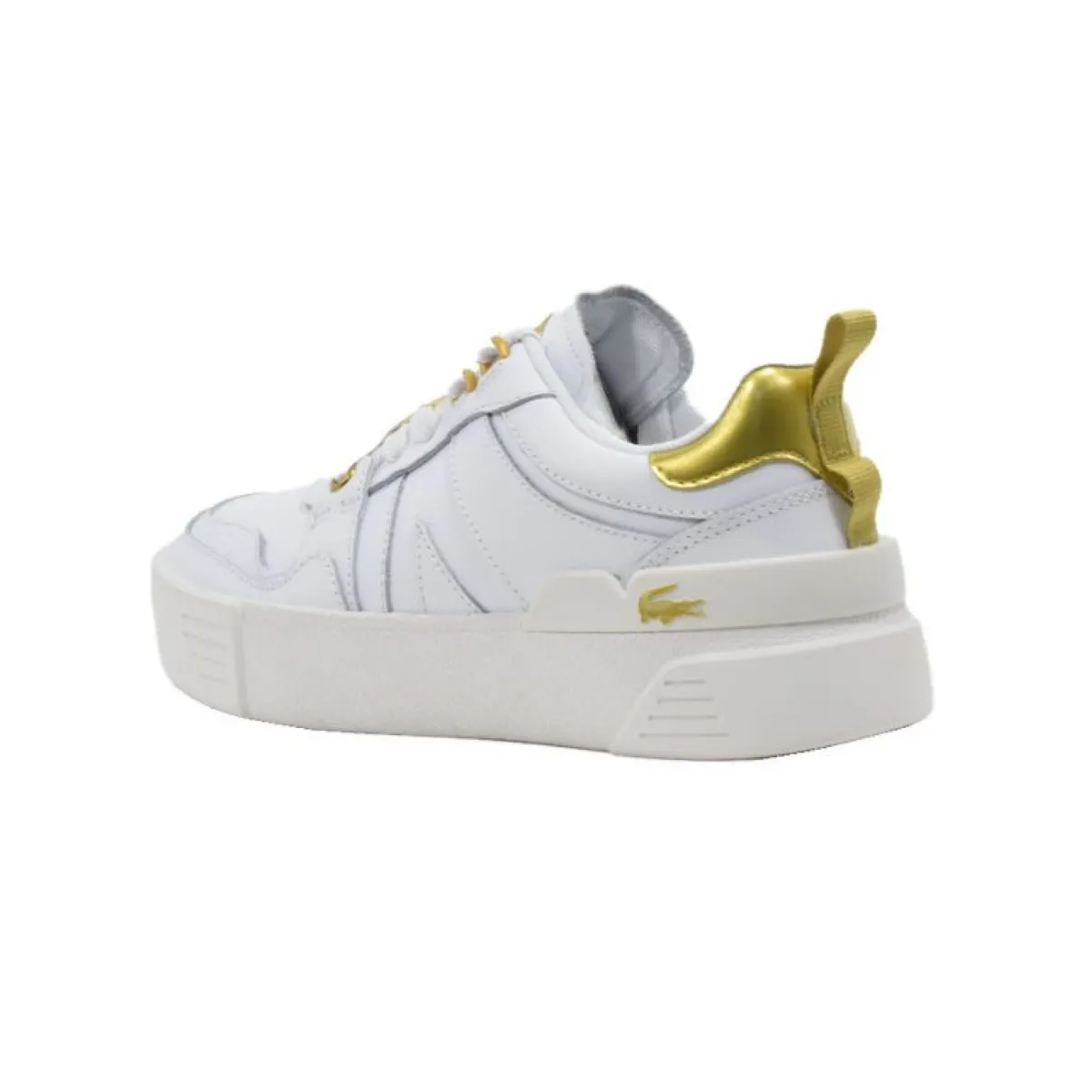 LACOSTE 7-45CFA0032216 L002 123 WMN'S (Medium) White/Gold Leather & Synthetic Lifestyle Shoes