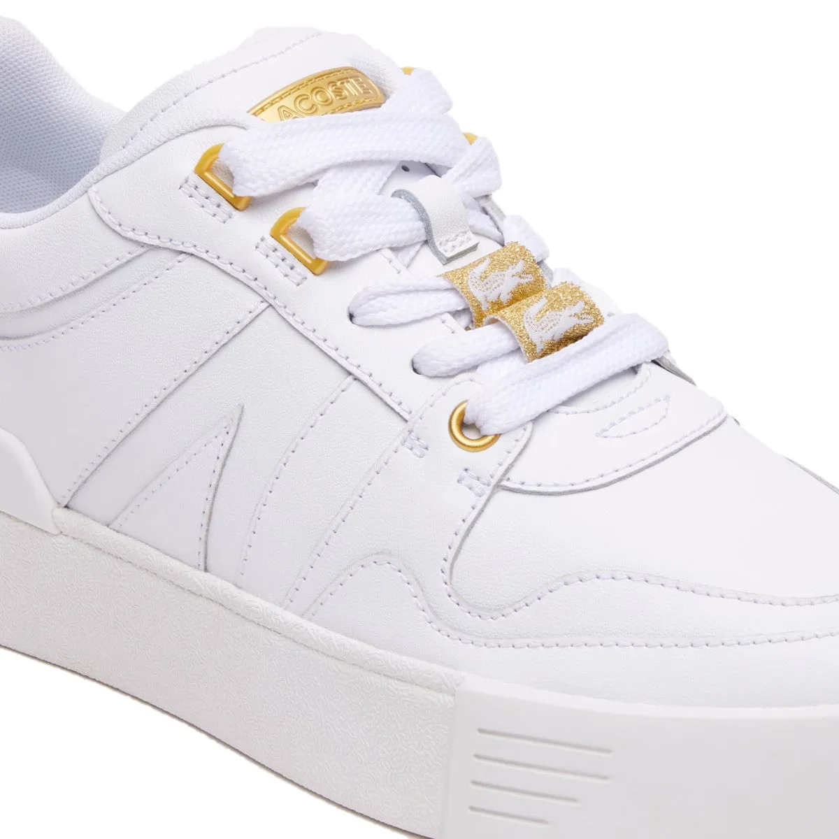 LACOSTE 7-45CFA0032216 L002 123 WMN'S (Medium) White/Gold Leather & Synthetic Lifestyle Shoes