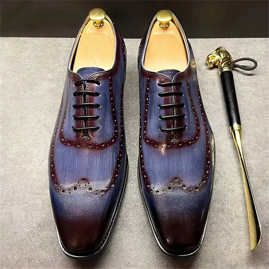 LeatherLux Pointed-Toe Genuine Elegance Dress Shoes