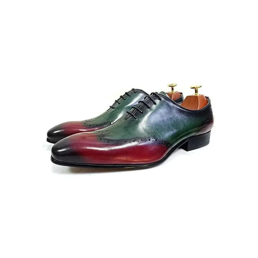 LeatherLux Pointed-Toe Genuine Elegance Dress Shoes