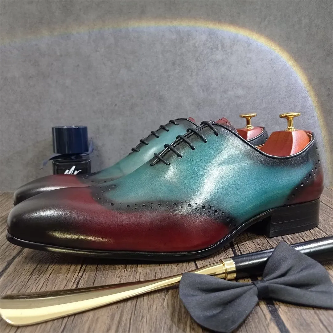 LeatherLux Pointed-Toe Genuine Elegance Dress Shoes