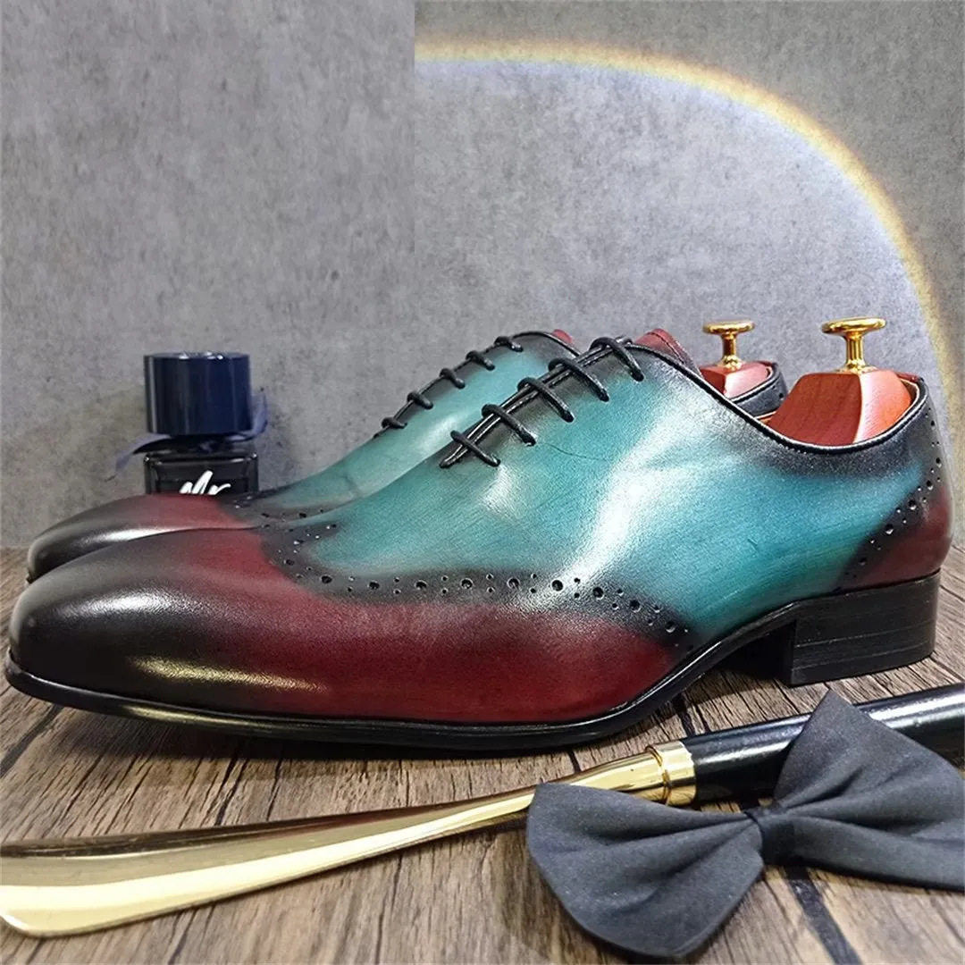 LeatherLux Pointed-Toe Genuine Elegance Dress Shoes