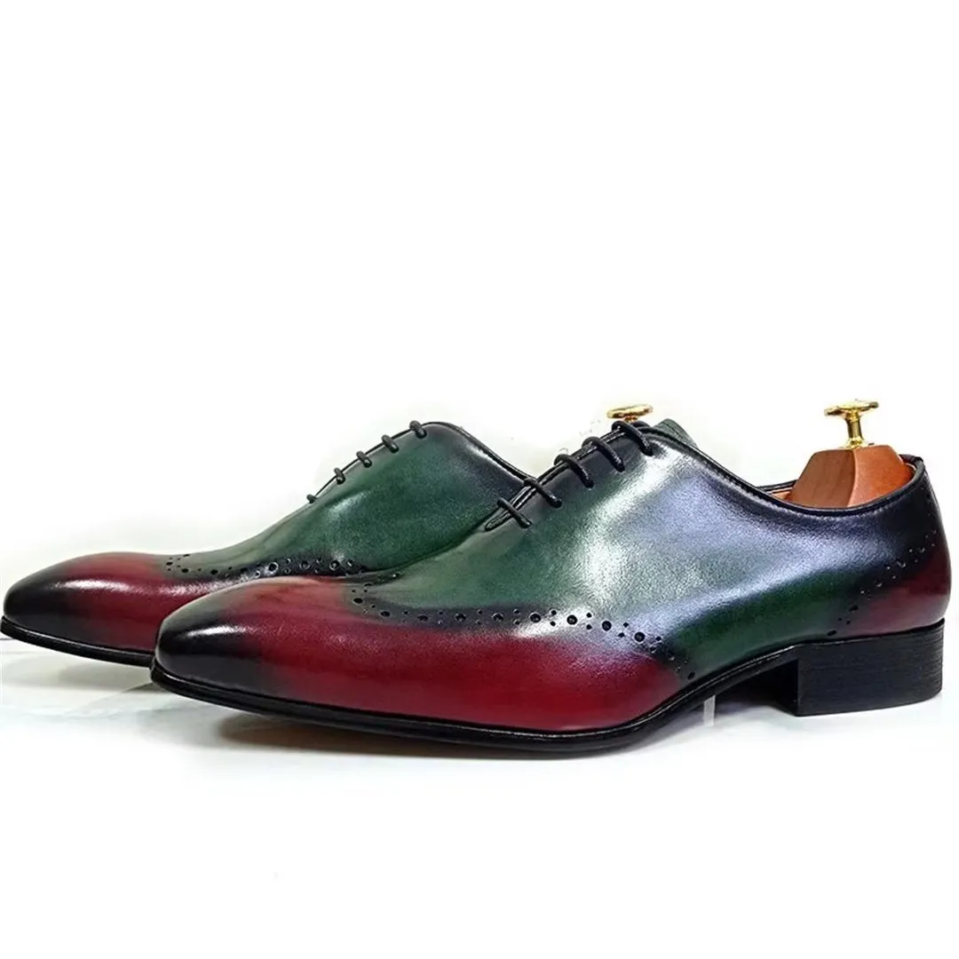 LeatherLux Pointed-Toe Genuine Elegance Dress Shoes