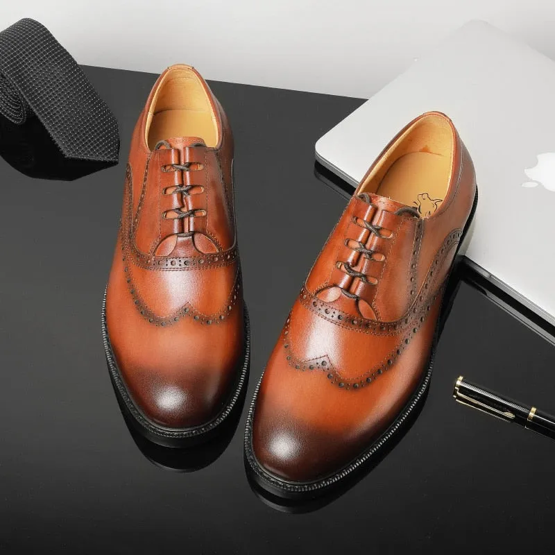 LuxeLeather Exotic Oxford Dress Shoes